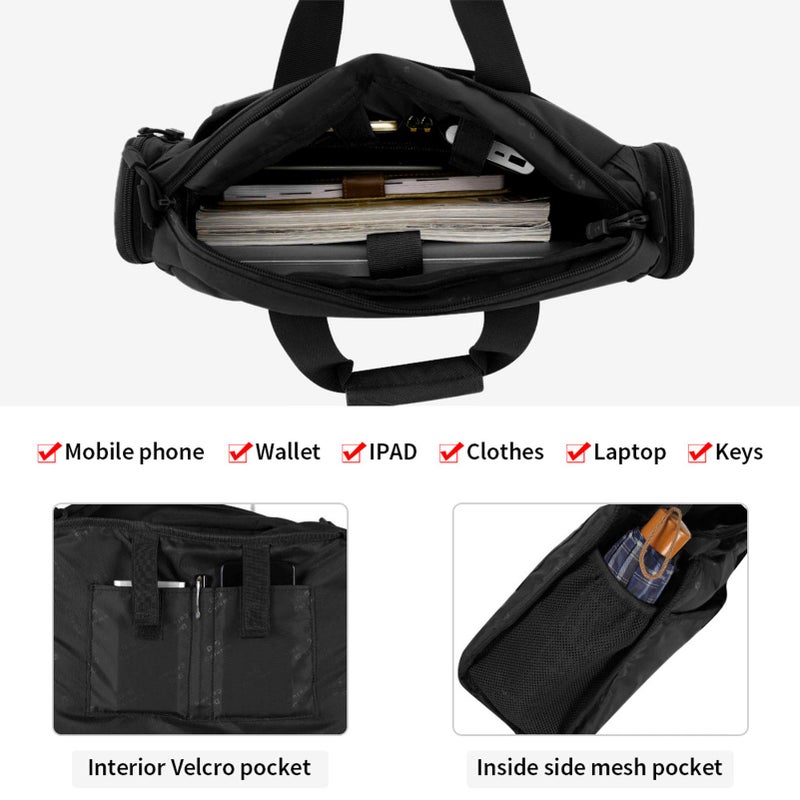 CamGo 14 inch Laptop Briefcase Black Tactical Messenger Bag Military Style Shoulder Pack Molle Handbag for Men - Image 4
